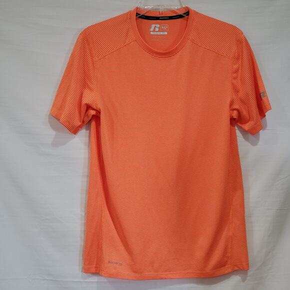 Russell Dri-Power 360 Orange Stripe Training Fit Short Sleeve Tee Small - Picture 11 of 12